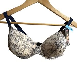 Maidenform Bra 40C Padded‎ Underwire NWT Navy Swirl Print